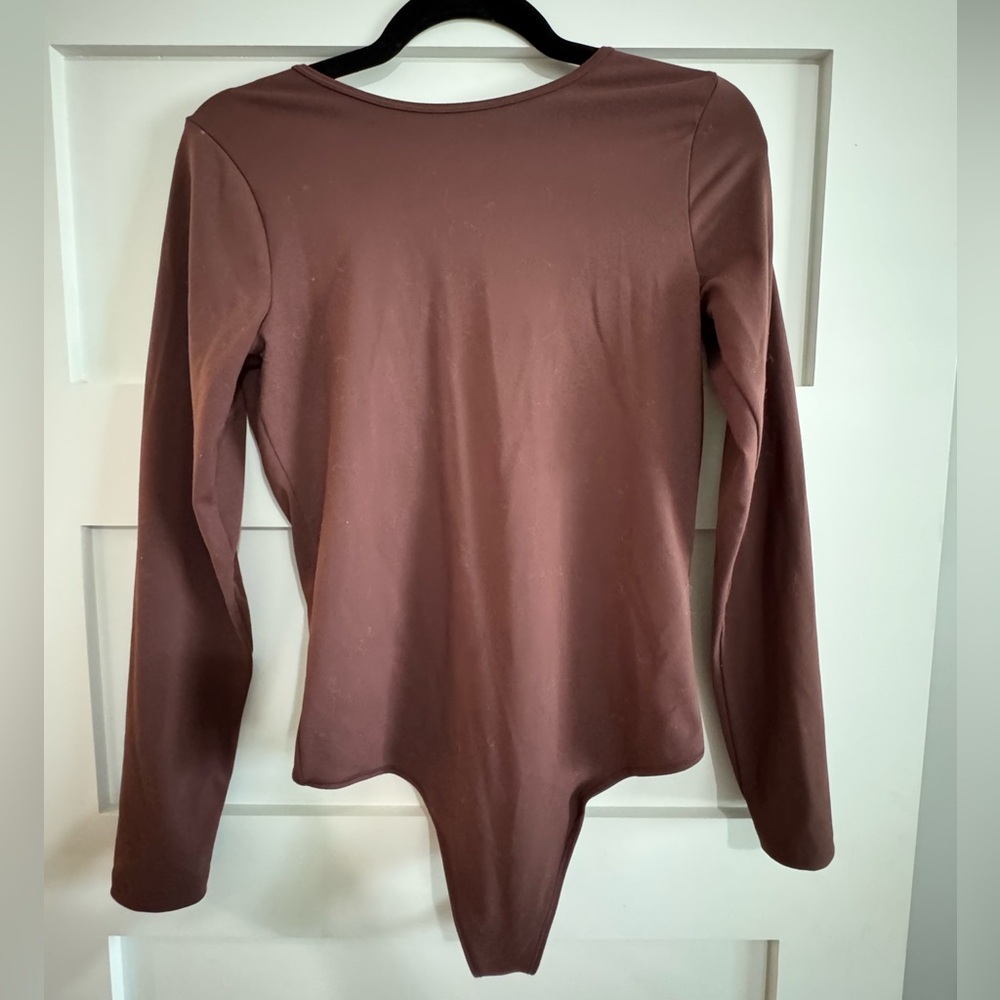 Abercrombie Brown Long Sleeve Bodysuit